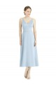 Short Tea Length V-Neck Satin Bridesmaid Dress