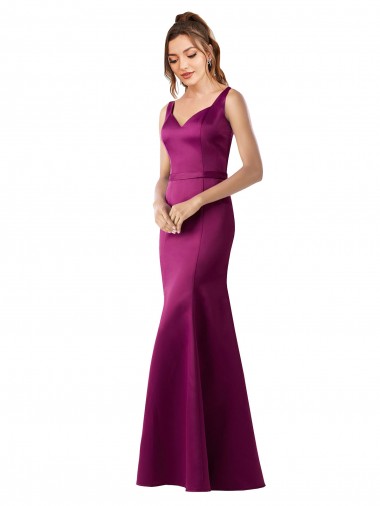 Shop Fitted Sexy Open Back Formal Satin Bridesmaids Dress with Floral Details UK