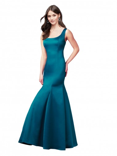 Shop Long Sleek Satin Bridesmaid Dress / Prom Dress with U-Back UK