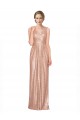 Draped V-Neck Striking Sheath Floor Length Formal Sequin Bridesmaid Dress / Prom Dress