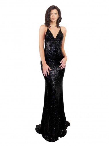 Shop Sleek Fishtail Shaped Open Back Formal Sequin Bridesmaid Dress / Prom Dress UK