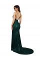 Fishtail Shaped V-Neck Open Back Long Formal Sequin Bridesmaid Dress / Prom Dress