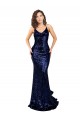 Mermaid V-Neck Low Back Long Formal Sequin Bridesmaid Dress / Prom Dress