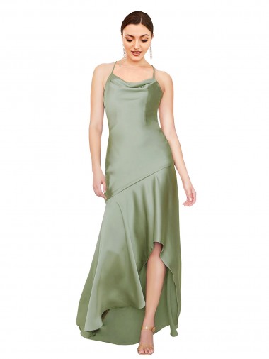 Shop Formal Silky Satin Bridesmaid Dress / Prom Dress with Bias Cut Skirt UK