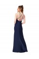 High Neck Satin Bridesmaid Dress / Prom Dress with Strappy Back