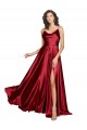 Cowl Neckline Long Formal Silky Satin Bridesmaid Dress / Prom Dress with Spaghetti Straps