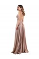 Long A-Line Plunge V-Neckline Formal Spandex Bridesmaid Dress / Prom Dress with Slit