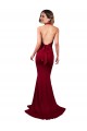 Halter Mermaid Plunge V-Neckline Open Back Bow Tie Formal Spandex Bridesmaid Dress / Prom Dress