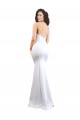 Fishtail Shape Spaghetti Straps Open Back Formal Crepe Bridesmaid Dress / Prom Dress with Ruffles