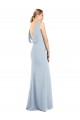 Draped Backless Crepe Bridesmaid Dress / Prom Dress with Pockets