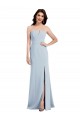 Strapless Notch Crepe Bridesmaid Dress / Prom Dress with Front Slit