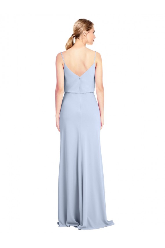 Feminine Cowl Neck Slim Floor Length Stretch Formal Crepe Bridesmaid Dress / Prom Dress