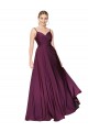 High Neck Spaghetti Straps Long V-Back Formal Crepe Bridesmaid Dress / Prom Dress