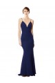 Deep V-Neck Spaghetti Straps Mermaid Formal Crepe Bridesmaid Dress / Prom Dress