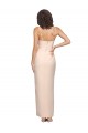 Long Full Length Ruffles Strapless Low Back Crepe Bridesmaid Dress / Prom Dress with Straps