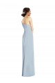 Asymmetrical Off the Shoulder Cuff Trumpet Formal Crepe Bridesmaid Dress / Prom Dress With Front Slit