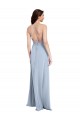 Fit and Flare High Neck Formal Crepe Bridesmaid Dress / Prom Dress with Side Slit