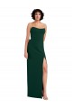 Scooped Strapless Neckline Formal Crepe Bridesmaid Dress / Prom Dress with Side Slit