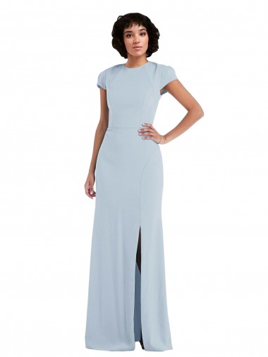 Shop Cap Sleeve Cutout Tie Back Trumpet Bridesmaid Dress UK