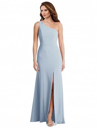 Shop Bold One Shoulder Trumpet Maxi Formal Crepe Bridesmaid Dress / Prom Dress UK