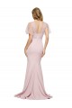 Crepe Long Sweetheart Neckline Formal Bridesmaid Dress / Prom Dress with Tulle Overlay Shoulders