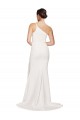 Long Sweep Train Crepe Bridesmaid Dress / Prom Dress with Side Split and One Strap