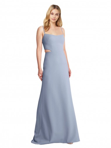 Shop Feminine Scoop Neckline Long Crepe Slip Bridesmaid Dress / Prom Dress  UK