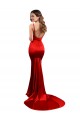 Long Pleated Formal Stretch Satin Bridesmaid Dress / Prom Dress with High Slit