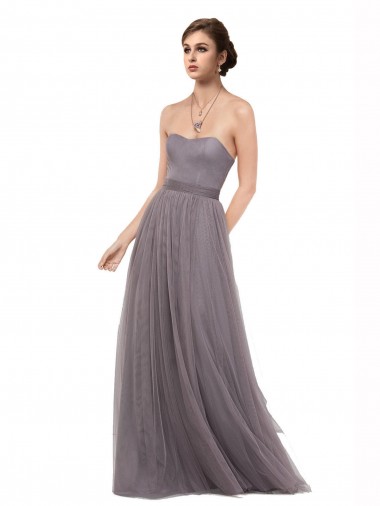 Shop Strapless Tulle Bridesmaid Dress with Waistband UK