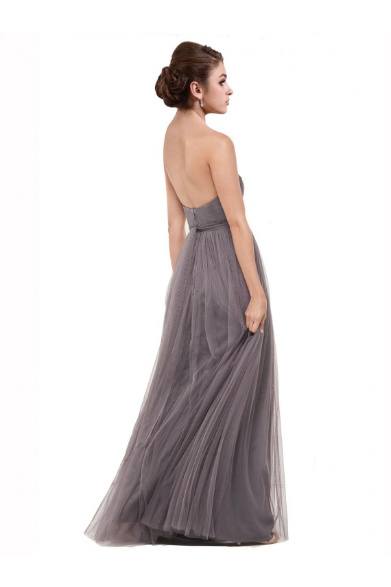 Strapless Tulle Bridesmaid Dress with Waistband