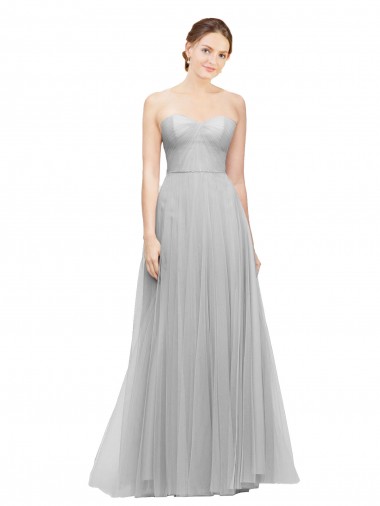 Shop Long Twisted Sweetheart Neckline Tulle Bridesmaid Dress UK