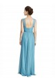 Floor Length Inverted V-Neck Tulle Bridesmaids Dress