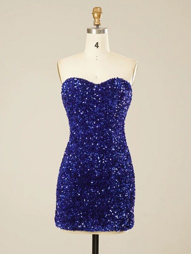 Shop Short Sweetheart Velvet Sequin Homecoming Dress / Prom Dress UK