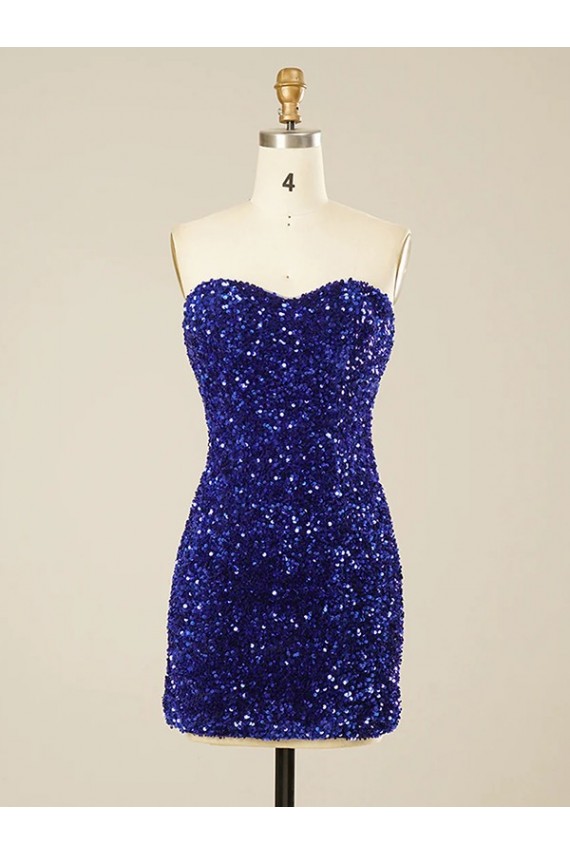 Short Sweetheart Velvet Sequin Homecoming Dress / Prom Dress