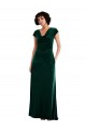 Cowl Neck Cap Sleeve Velvet Maxi Bridesmaid Dress / Prom Dress with Pockets