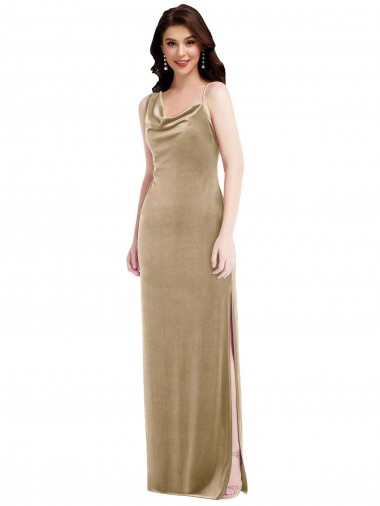 Shop Asymmetrical One Shoulder Formal Velvet Maxi Slip Bridesmaid Dress / Prom Dress UK