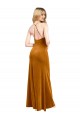 Halter Neckline Long Full Length Formal Velvet Bridesmaid Dress / Prom Dress with Strappy Back