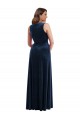 Deep V-Neck Sleeveless Formal Velvet Maxi Bridesmaid Dress / Prom Dress with Pockets